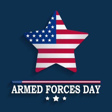 Mayıs ayı boyunca Amerika Birleşik Devletleri 'nde silahlı kuvvetler günü, Silahlı Kuvvetler topluluğunu oluşturan erkek ve kadınlara desteğinizi göstermek için bir şanstır. Vektör illüstrasyonu.