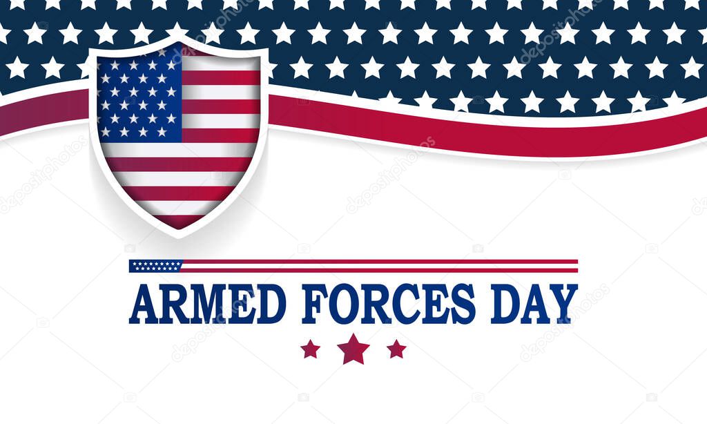 Armed forces day is observed in United States of America during May, it is a chance to show your support for the men and women who make up the Armed Forces community. Vector illustration.