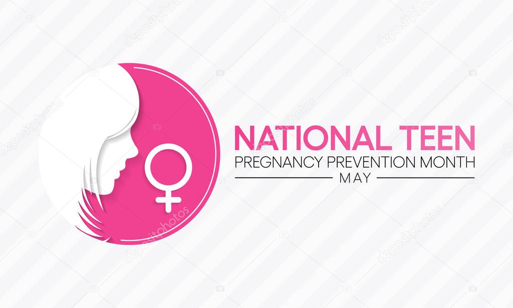 Vector illustration on the theme of Teen pregnancy prevention month observed each year in May across United States of America.