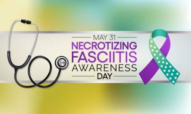 Her yıl 31 Mayıs 'ta Nekrotizan Fasciitis Farkındalık Günü teması üzerine vektör illüstrasyonu.