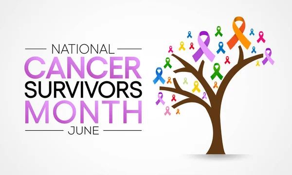 Εθνικό Καρκίνος Επιζώντες Μήνα Παρατηρείται Κάθε Χρόνο Τον Ιούνιο Είναι — Διανυσματικό Αρχείο