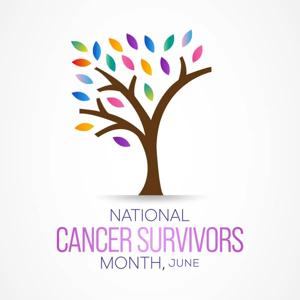 National Cancer Survivors Month Observed Every Year June Disease Caused — Stock Vector
