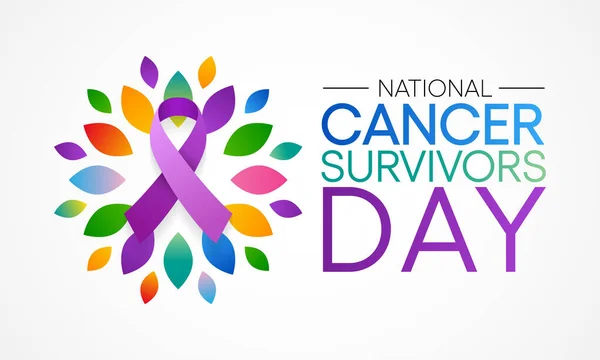 National Cancer Survivors Day Observed Every Year June Disease Caused — Stock Vector