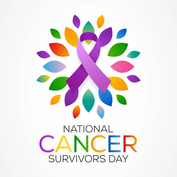 National Cancer Survivors Day Observed Every Year June Disease Caused — Stock Vector