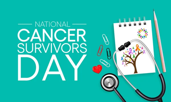 National Cancer Survivors Day Observed Every Year June Disease Caused — Stock Vector