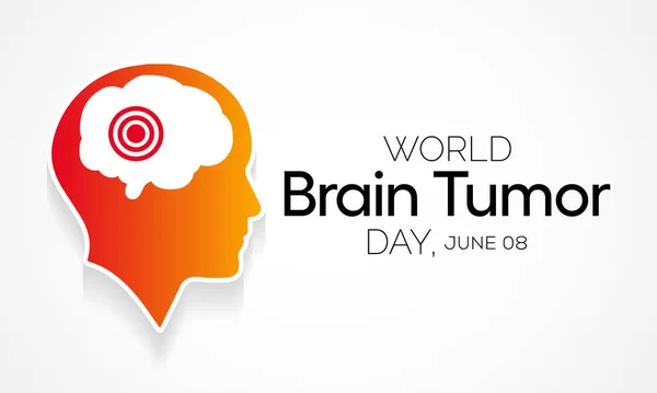 World Brain Tumor Day Observed Each Year June 8Th Overgrowth — Stock Vector