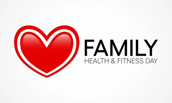 Aile Sağlığı Spor Günü Konulu Vektör Illüstrasyonu Her Yıl Haziran — Stok Vektör