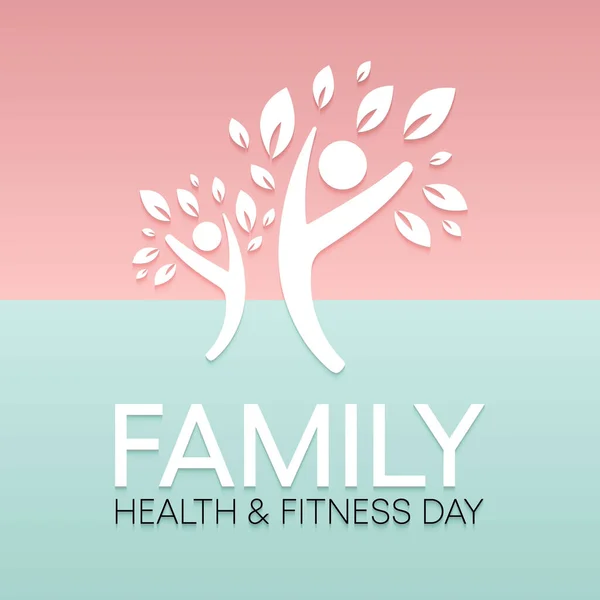 Illustrazione Vettoriale Sul Tema Della Giornata Salute Fitness Familiare Osservata — Vettoriale Stock