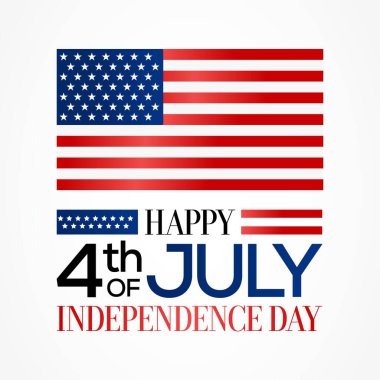 4 Temmuz, ABD Bağımsızlık Bildirgesi anısına ABD 'de düzenlenen federal bayramdır. Vektör illüstrasyonu.