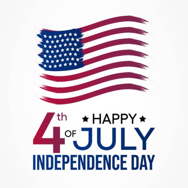 4 Temmuz, ABD Bağımsızlık Bildirgesi anısına ABD 'de düzenlenen federal bayramdır. Vektör illüstrasyonu.