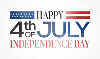 4 Temmuz, ABD Bağımsızlık Bildirgesi anısına ABD 'de düzenlenen federal bayramdır. Vektör illüstrasyonu.