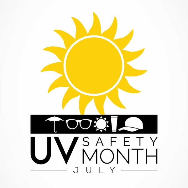 Μήνας Ενημέρωσης Για Την Ασφάλεια Παρατηρείται Κάθε Χρόνο Τον Ιούλιο — Διανυσματικό Αρχείο