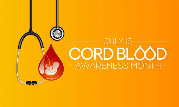 Cord Blood Awareness Month Observed Every Year July Blood Remains — Vector de stock