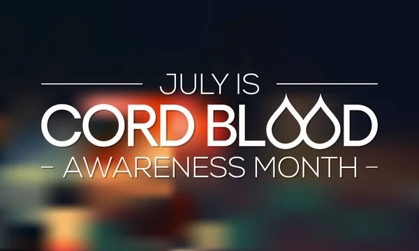 Cord Blood Awareness Month Observed Every Year July Blood Remains — Vector de stock