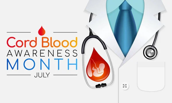 Nabelschnurblut Bewusstseinsmonat Wird Jedes Jahr Juli Beobachtet Ist Blut Das — Stockvektor
