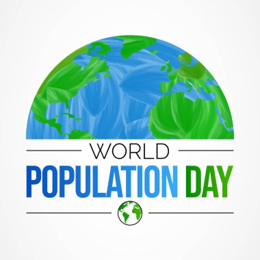 Dünya Nüfus Günü, küresel nüfus sorunları hakkında farkındalığı artırmayı amaçlayan 11 Temmuz 'da her yıl kutlanıyor. Vektör illüstrasyonu.