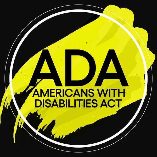 Maluliyet yasası olan Amerikalılar her yıl 26 Temmuz 'da uygulanır, ADA engelliliğe dayalı ayrımcılığı yasaklayan bir sivil haklar yasasıdır. Vektör illüstrasyonu.