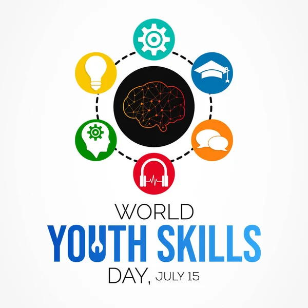 Всемирный День Молодежных Навыков Wysd Отмечается Каждый Год Июля Направленный — стоковый вектор