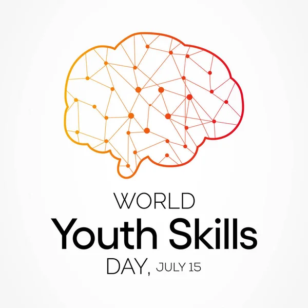 每年的7月15日是世界青年技能日 其目的是认识到为年轻人提供就业 体面工作和创业技能的战略重要性 — 图库矢量图片