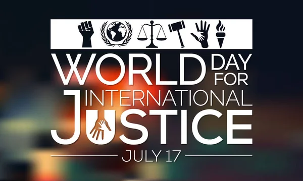 Παγκόσμια Ημέρα Για Διεθνή Δικαιοσύνη Γιορτάζεται Όλο Τον Κόσμο Στις — Διανυσματικό Αρχείο