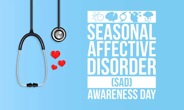 Seasonal Affective Disorder Sad Awareness Day Observed Every Year July — Stock Vector