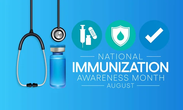 Mês Nacional Consciência Imunização Imunização Observado Cada Ano Agosto Processo —  Vetores de Stock