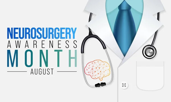 Neurosurgery Awareness Month Observed Every Year August Medical Specialty Concerned — Stock vektor