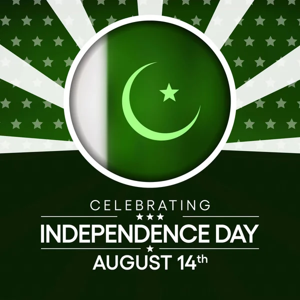 Dzień Niepodległości Pakistanu Jest Obchodzony Roku Dniu Sierpnia Obchodzi Rocznicę — Wektor stockowy