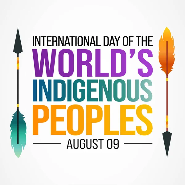 每年8月9日是世界土著人民国际日 以提高认识和保护土著人民的权利 矢量说明 — 图库矢量图片