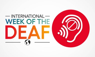 International week of the Deaf is observed every year during September, it is celebrated through various activities and events by Deaf Communities worldwide and aims to promote human rights for people clipart