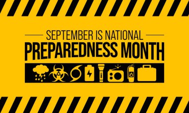 National Preparedness month (NPM) is observed every year in September,  to promote family and community disaster planning now and throughout the year. vector illustration
