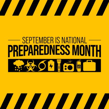 National Preparedness month (NPM) is observed every year in September,  to promote family and community disaster planning now and throughout the year. vector illustration