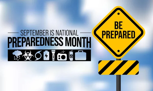 National Preparedness Month Npm Observed Every Year September Promote Family — Vetor de Stock