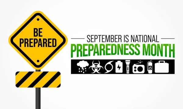 National Preparedness Month Npm Observed Every Year September Promote Family — Vetor de Stock