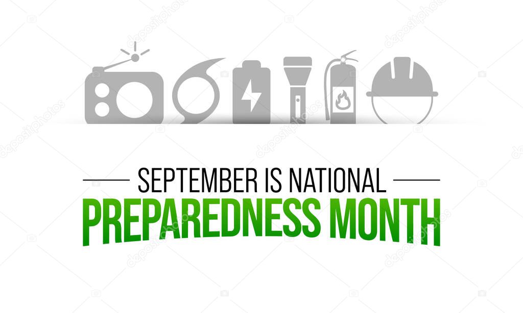 National Preparedness month (NPM) is observed every year in September,  to promote family and community disaster planning now and throughout the year. vector illustration