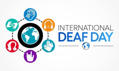 World Deaf day is observed every year during September, The day focuses on people who are deaf or hard of hearing and people with speech disorders. Vector illustration.