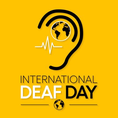 World Deaf day is observed every year during September, The day focuses on people who are deaf or hard of hearing and people with speech disorders. Vector illustration.