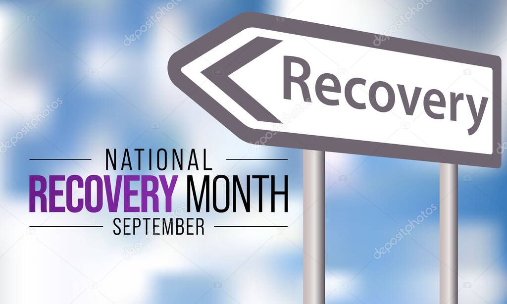 National Recovery month is observed every year during September across United States, Vector illustration