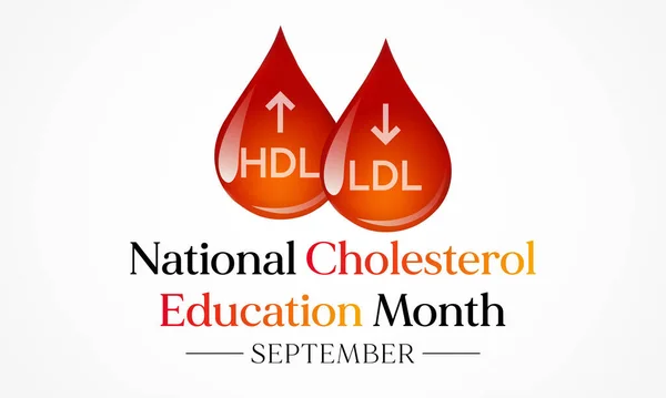 Mes Nacional Educación Del Colesterol Observa Cada Año Durante Septiembre — Vector de stock