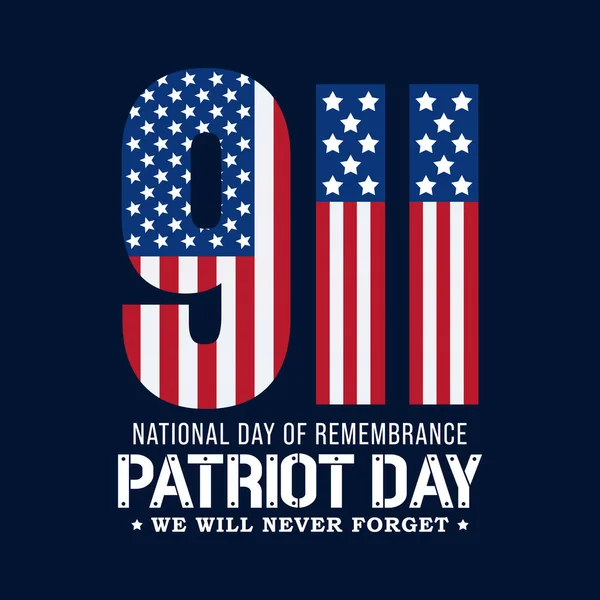 Hari Patriot Atau Hari Peringatan Nasional Terjadi Pada September Setiap - Stok Vektor