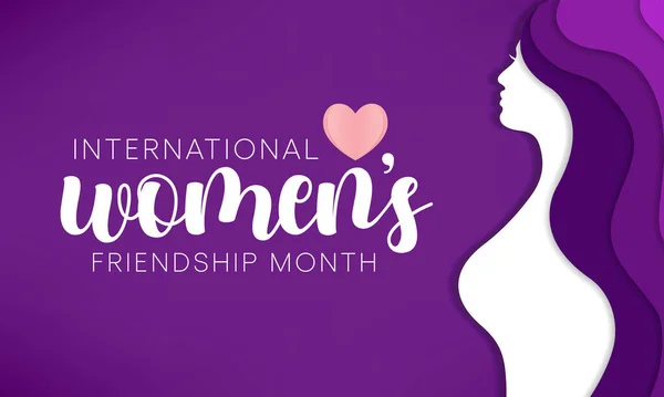 Mois International Amitié Des Femmes Est Célébré Chaque Année Septembre — Image vectorielle