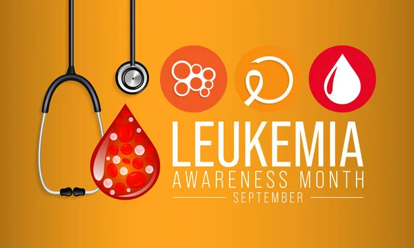 Leukemi Medvetenhet Månad Observeras Varje September Det Cancer Kroppens Blodbildande — Stock vektor