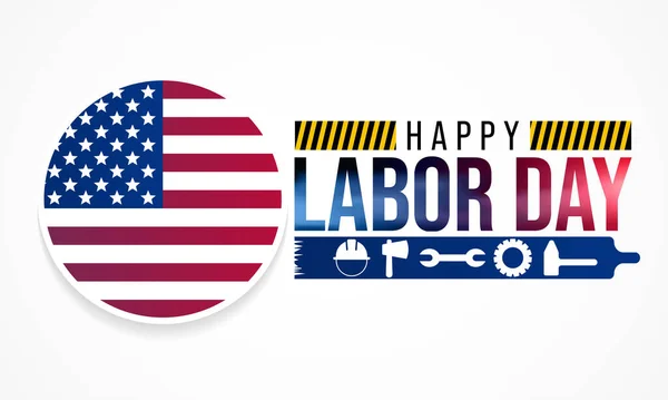 Labor Day Negli Stati Uniti America Viene Osservato Ogni Anno — Vettoriale Stock