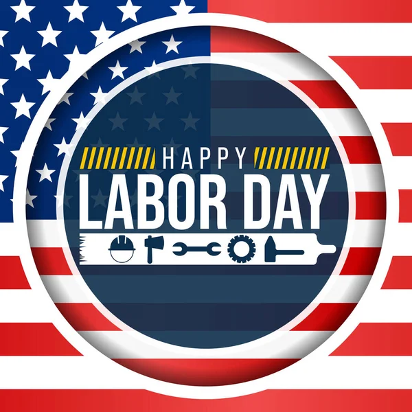 Labor Day Negli Stati Uniti America Viene Osservato Ogni Anno — Vettoriale Stock