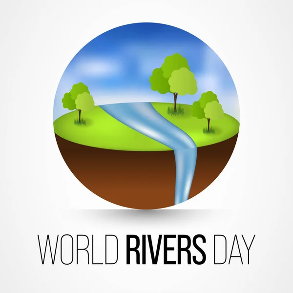 Der Welttag Der Flüsse Wird Jedes Jahr September Begangen Hebt — Stockvektor
