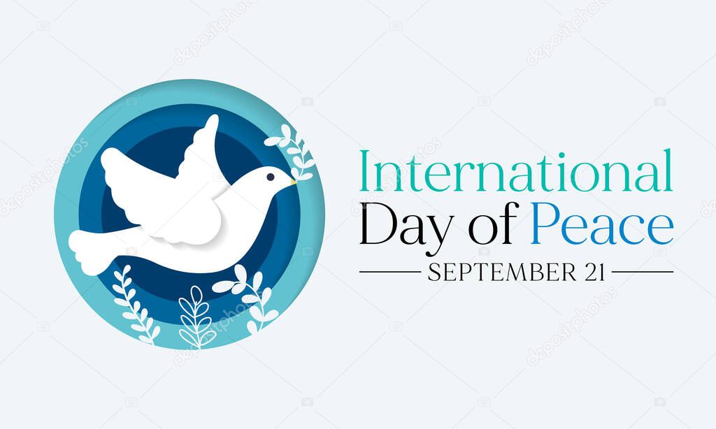International day of Peace is observed every year on September 21, it is a concept of societal friendship and harmony in the absence of hostility and violence. Vector illustration