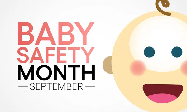 Mes Seguridad Del Bebé Observa Cada Año Septiembre Para Educar — Archivo Imágenes Vectoriales