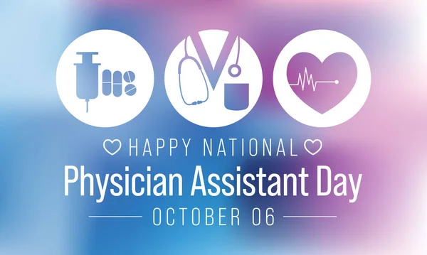 National Physician Assistant Day Observeras Varje Den Oktober Rollen För — Stock vektor