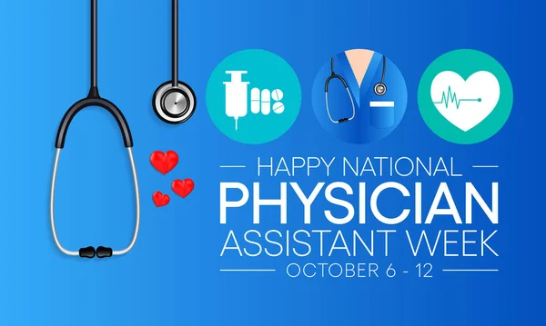 National Physician Assistant Week Observeras Varje Från Oktober Till Rollen — Stock vektor