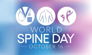 World Spine day is observed every year on September 16, is body's central support structure. It keeps us upright and connects the different parts of our skeleton to each other. Vector illustration clipart